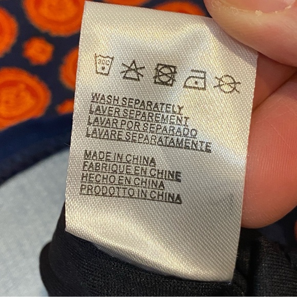 Anonyme Size 6 Mediterranean Moroccan Print Orange and Navy Sheath Dress - Picture 16 of 17